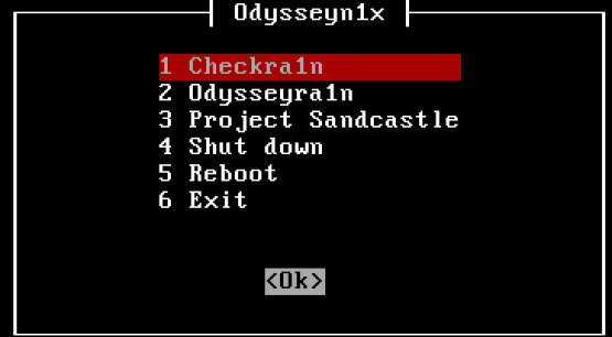 A screenshot of the Odysseyn1x menu