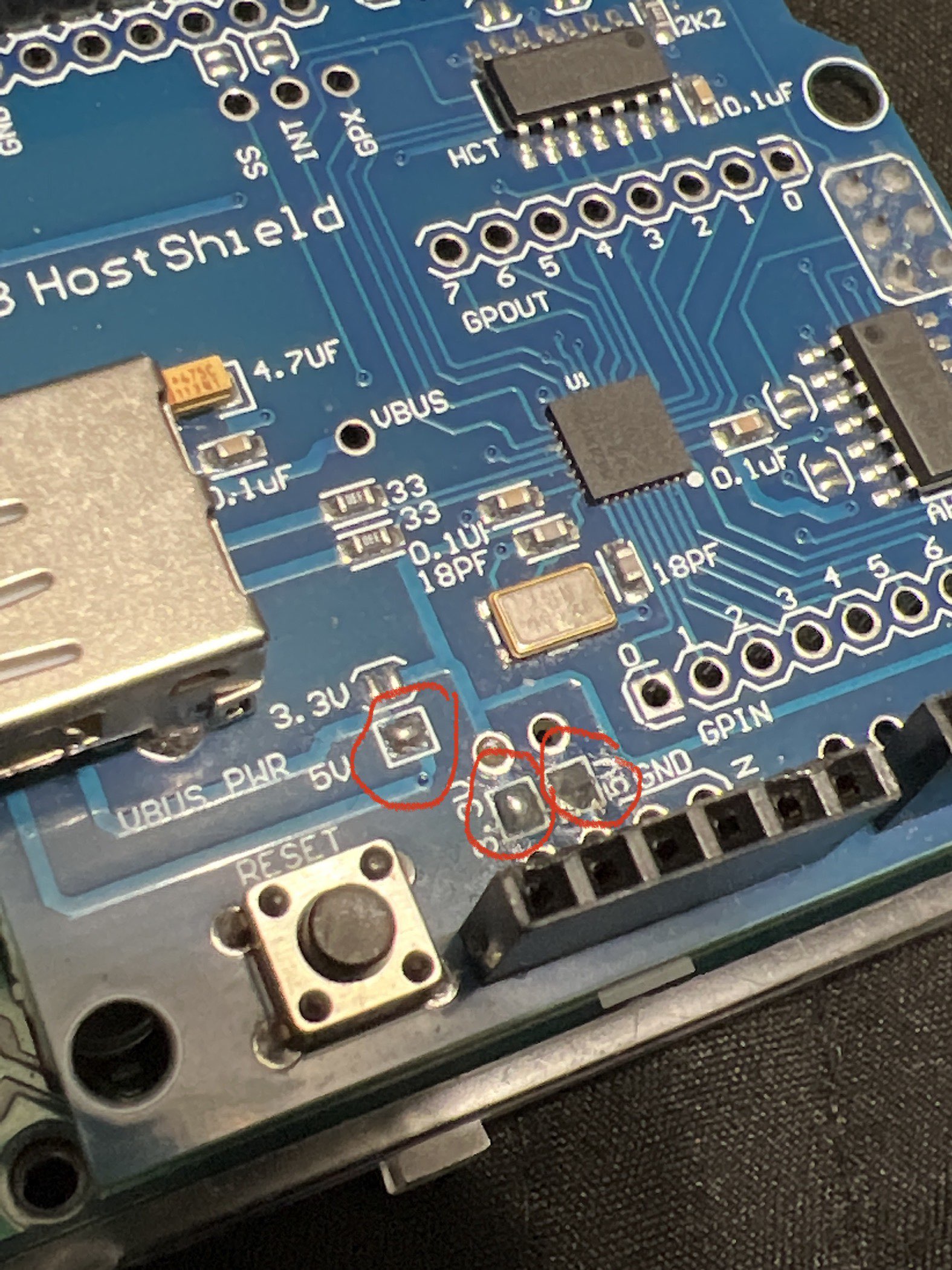 Where to solder to your host shield