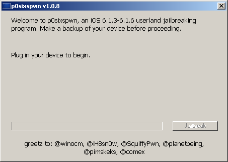 Uno screenshot di P0sispwn (Windows)